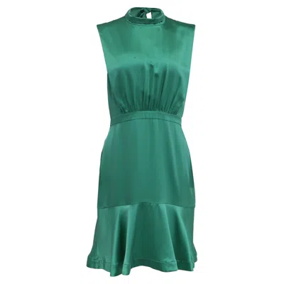 Pre-owned Saloni Mini Dress In Green Silk