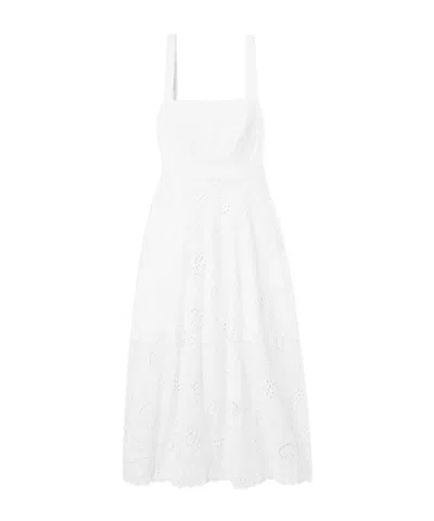 Saloni Minimalist Embroidered Dress In White