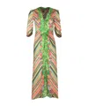 Saloni Mitsu B Dress Bloom Border Plmt In Green