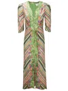 Saloni Mitsu B Dress Bloom Border Plmt In Bloom Border Plmt