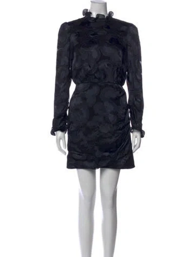 Pre-owned Saloni Mock Neck Mini Dress In Multi