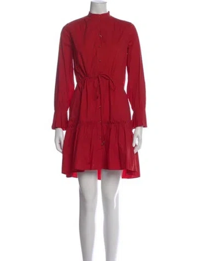 Pre-owned Saloni Mock Neck Mini Dress W/ Tags In Red
