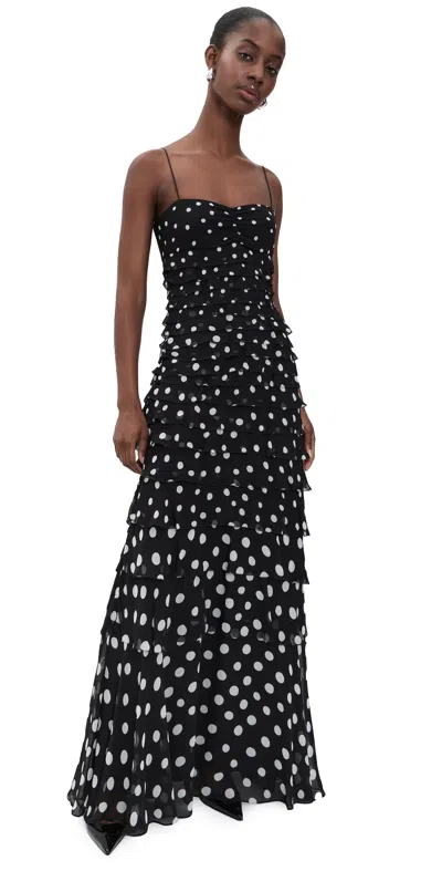 Saloni Niki Long Dress Polka Scatter