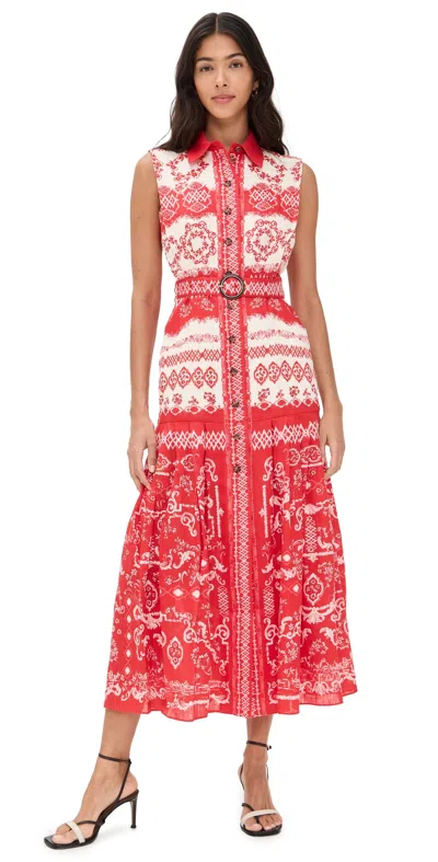Saloni Nya Dress Vermillion Riviera Plmt In Multi