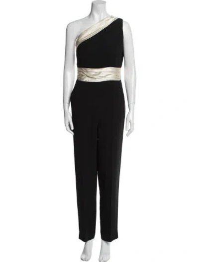 Pre-owned Saloni One-shoulder Jumpsuit In Black