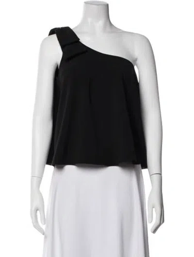 Pre-owned Saloni One-shoulder Sleeveless Top In Black