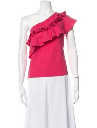 Pre-owned Saloni One-shoulder Sleeveless Top In Pink