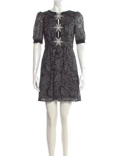 Pre-owned Saloni Paisley Print Mini Dress In Multi