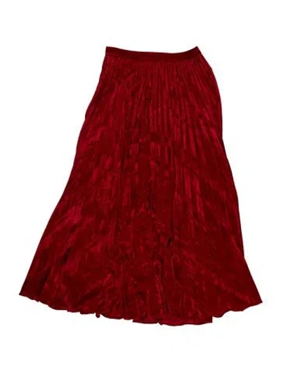 Pre-owned Saloni Patterned Long Skirt In Red