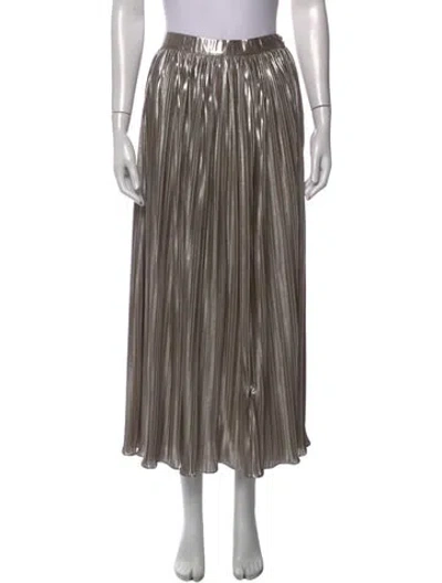 Pre-owned Saloni Patterned Midi Length Skirt In Metallic/neutrals