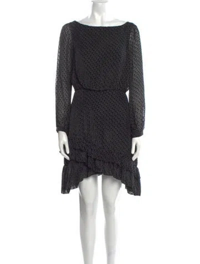 Pre-owned Saloni Polka Dot Print Mini Dress In Black