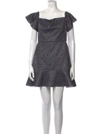 Pre-owned Saloni Polka Dot Print Mini Dress In Black