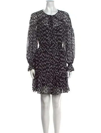 Pre-owned Saloni Printed Knee-length Dress In Black