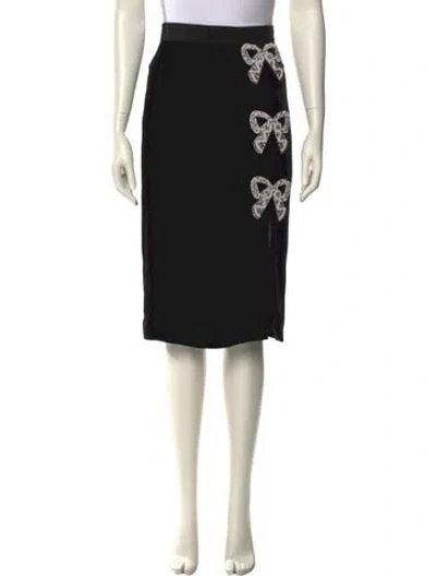 Pre-owned Saloni Printed Knee-length Skirt In Black