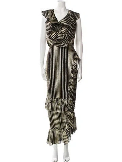 Pre-owned Saloni Printed Long Dress