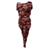 Saloni Printed Midi Dress In Multicolor Viscose In Multi