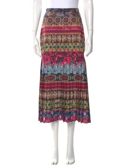 Pre-owned Saloni Printed Midi Length Skirt W/ Tags In Multi