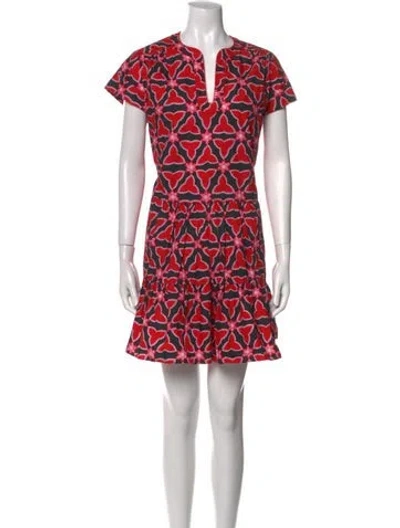 Pre-owned Saloni Printed Mini Dress In Multi