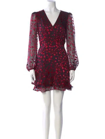 Pre-owned Saloni Printed Mini Dress In Multi
