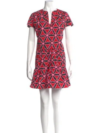 Pre-owned Saloni Printed Mini Dress In Multi