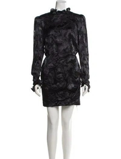 Pre-owned Saloni Printed Mini Dress In Multi