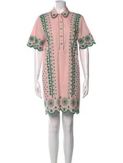 Pre-owned Saloni Printed Mini Dress In Multi