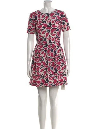 Pre-owned Saloni Printed Mini Dress In Multi