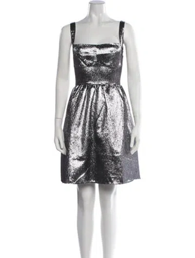 Pre-owned Saloni Printed Mini Dress In Multicolor