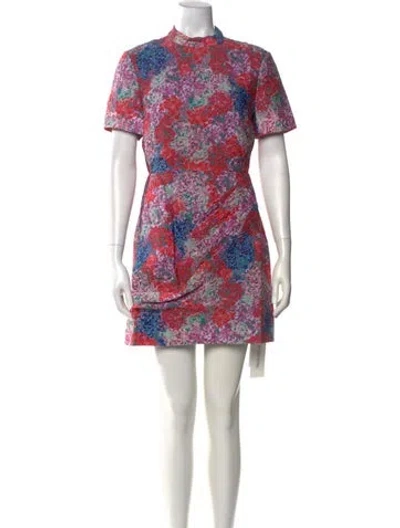 Pre-owned Saloni Printed Mini Dress W/ Tags In Multi