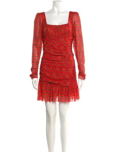 Pre-owned Saloni Printed Mini Dress W/ Tags In Multi
