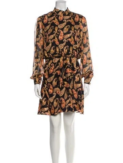 Pre-owned Saloni Printed Mini Dress W/ Tags In Neutrals