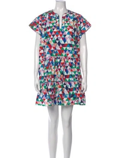 Pre-owned Saloni Printed Mini Dress In Yellow