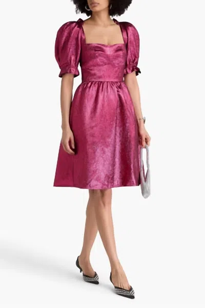 Saloni Rachel-d Mini Dress In Metallic Pink In Multi