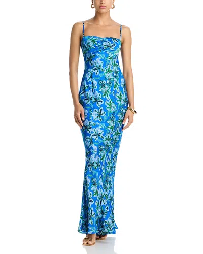Saloni Renee Long Dress In Brown