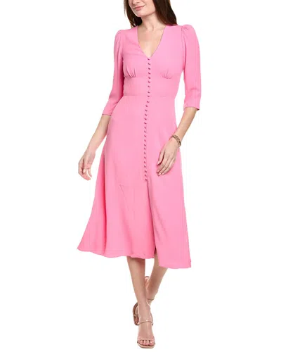 Saloni Sable Cady Midi Dress In Pink