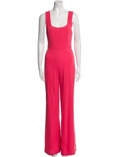 Pre-owned Saloni Scoop Neck Jumpsuit In Pink