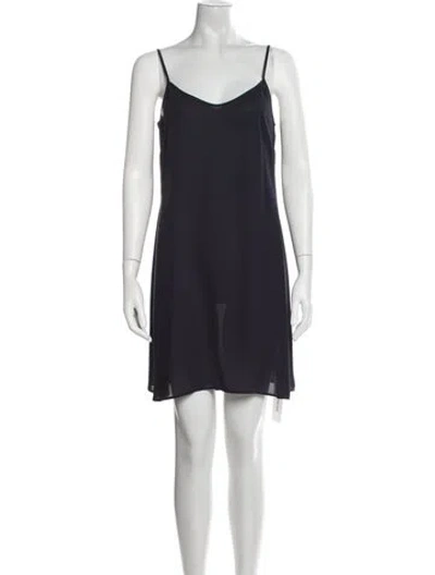 Pre-owned Saloni Scoop Neck Mini Dress In Black