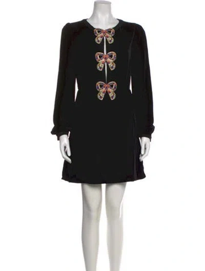 Pre-owned Saloni Scoop Neck Mini Dress W/ Tags In Black