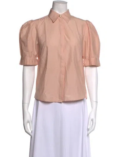 Pre-owned Saloni Short Sleeve Blouse In Pink