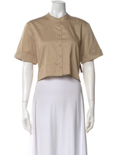 Pre-owned Saloni Short Sleeve Blouse W/ Tags In Neutral