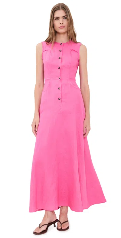 Saloni Sierra Dress Carmine Rose In Pink