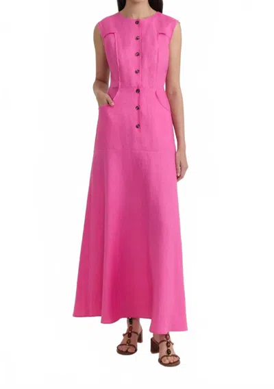 Saloni Sierra Maxi Dress In Carmine Rose In Multi