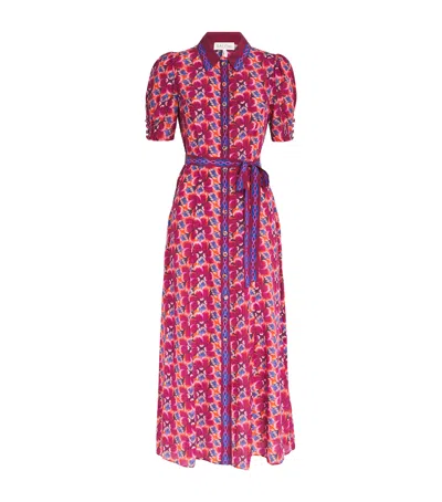SALONI SILK FLORAL VANESSA D MIDI DRESS