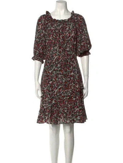 Pre-owned Saloni Silk Knee-length Dress In Black