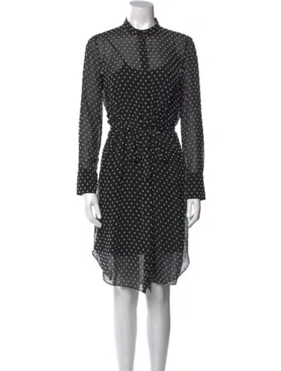 Pre-owned Saloni Silk Knee-length Dress In Black