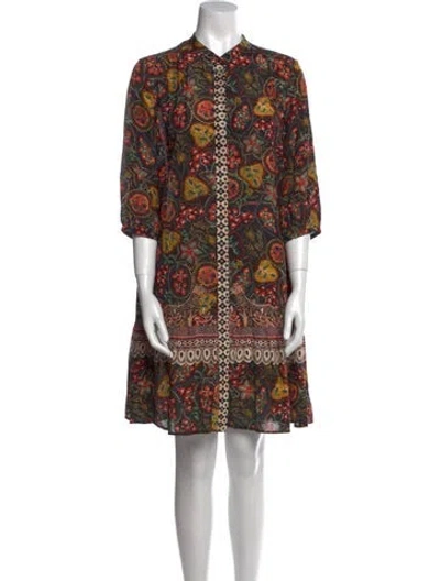Pre-owned Saloni Silk Knee-length Dress In Black