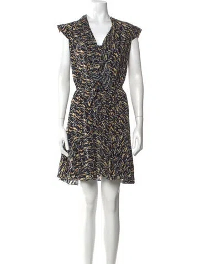 Pre-owned Saloni Silk Knee-length Dress In Blue