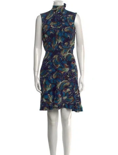 Pre-owned Saloni Silk Knee-length Dress In Blue
