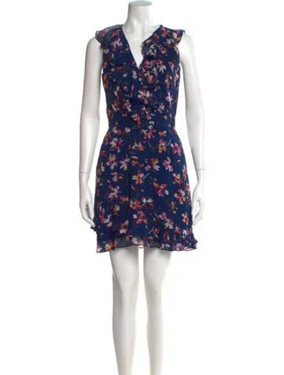 Pre-owned Saloni Silk Knee-length Dress In Blue