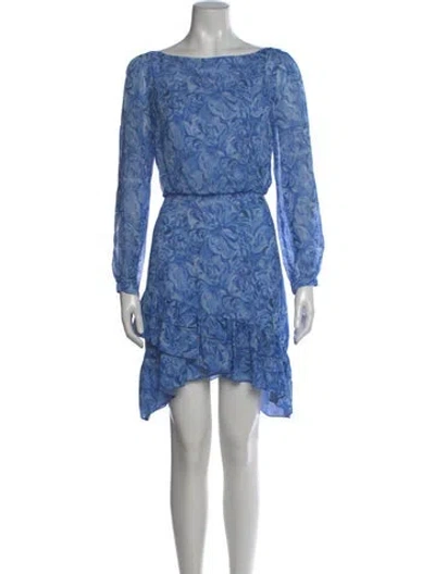 Pre-owned Saloni Silk Knee-length Dress In Blue